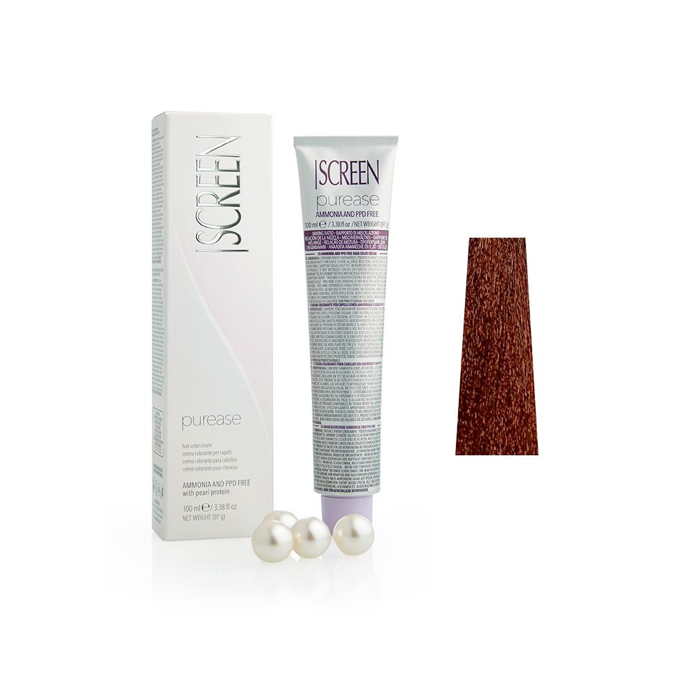 Крем-фарба без аміаку з протеїнами перлів SCREEN Purease 6R (6.4) Auburn Dark Вlonde, 100 ml - 1